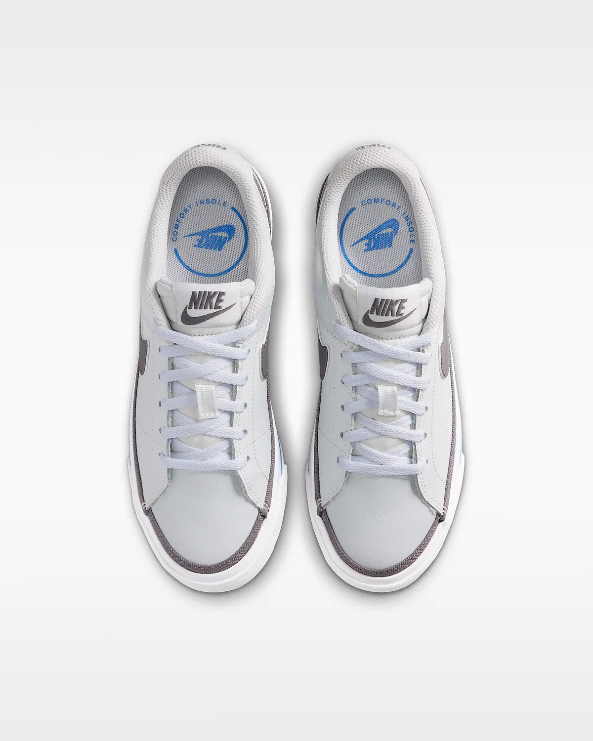 Детские кроссовки Nike Court Legacy, Off White/Blue Crystal/White/Pencil Point — фото 4