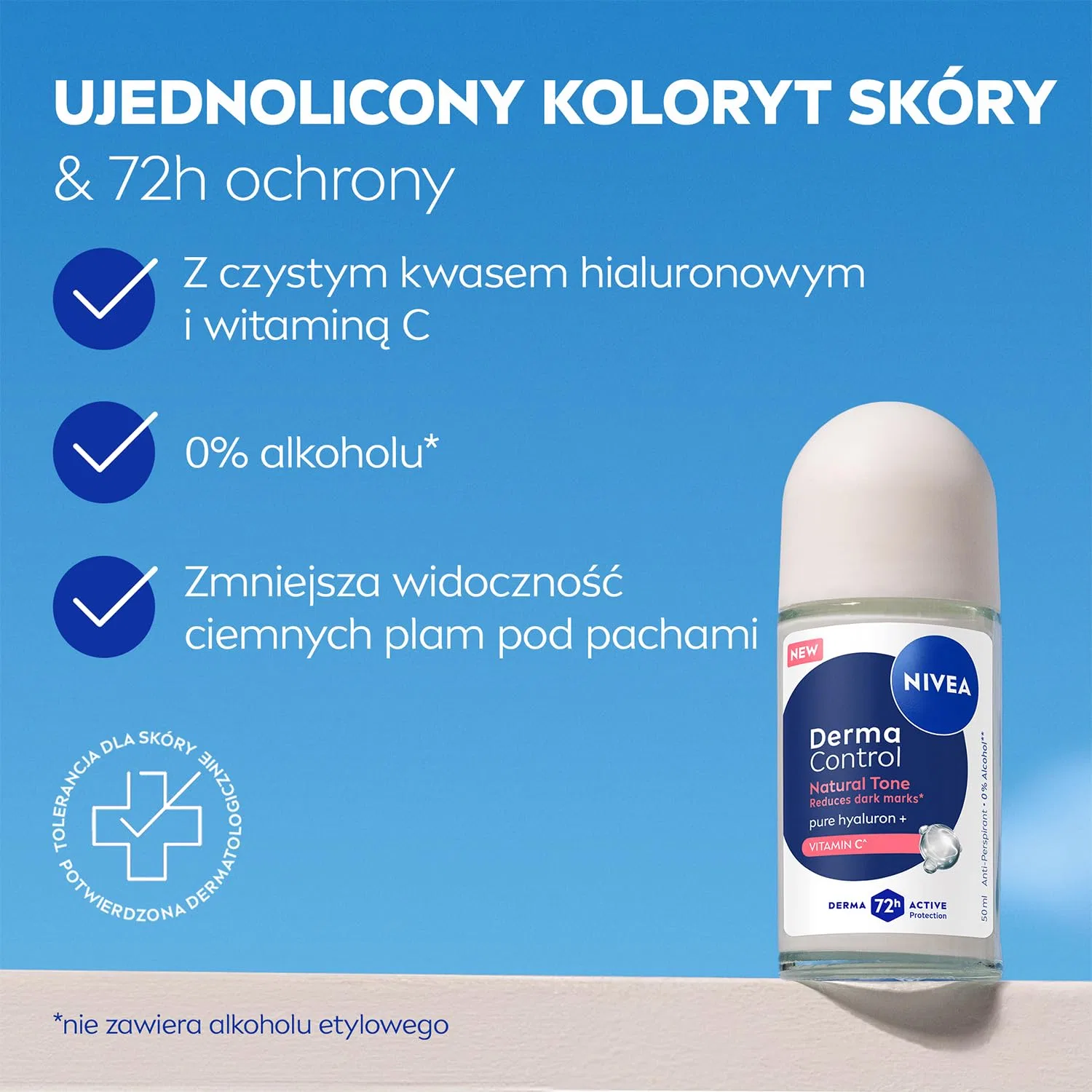Женский антиперспирант-ролик «Derma Control Natural Tone» 50 мл от NIVEA Nivea — фото 2