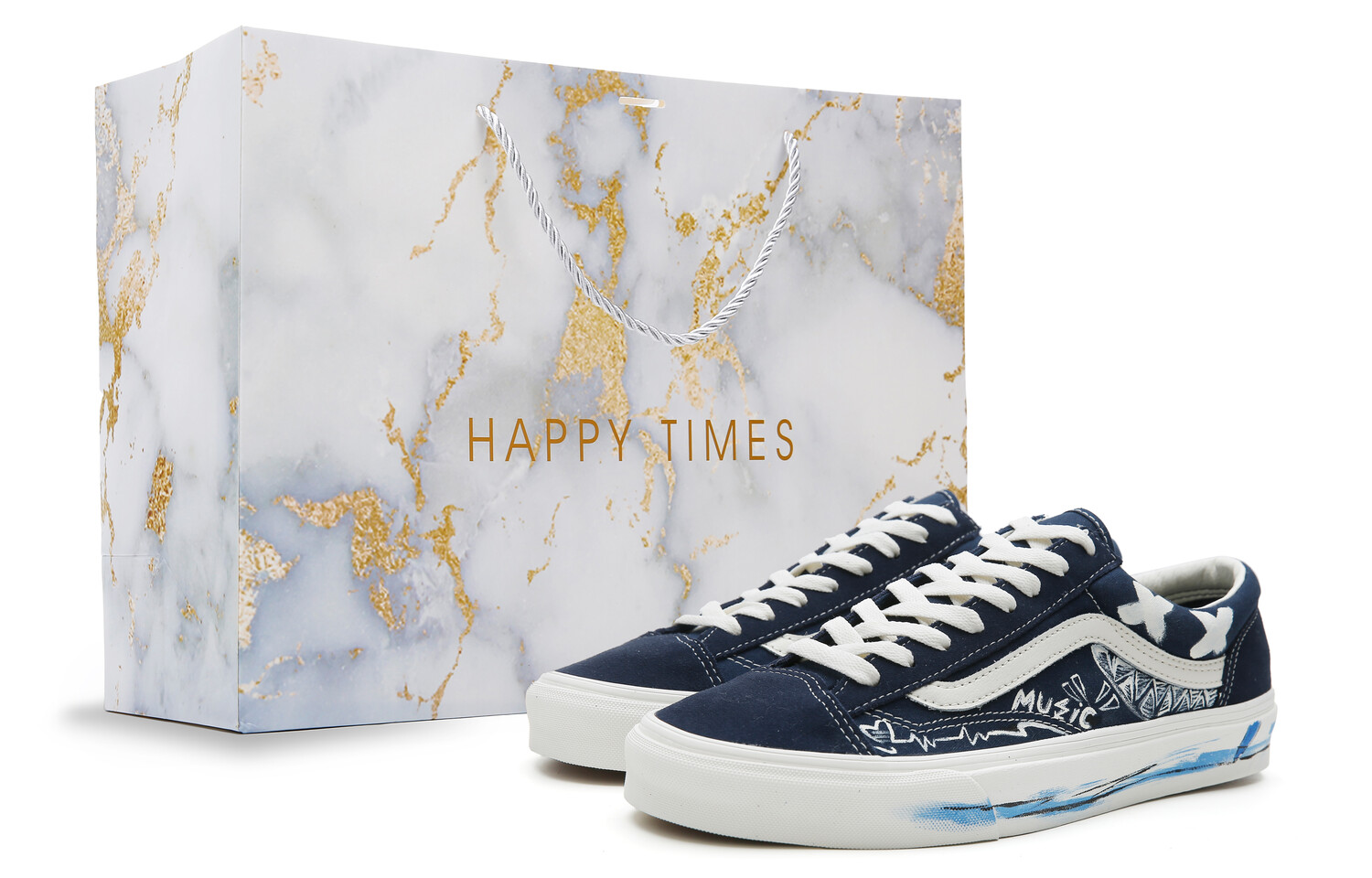 

Стиль 36 Скейтборд Кроссовки Унисекс Низкий Верх Синий/Белый Vans