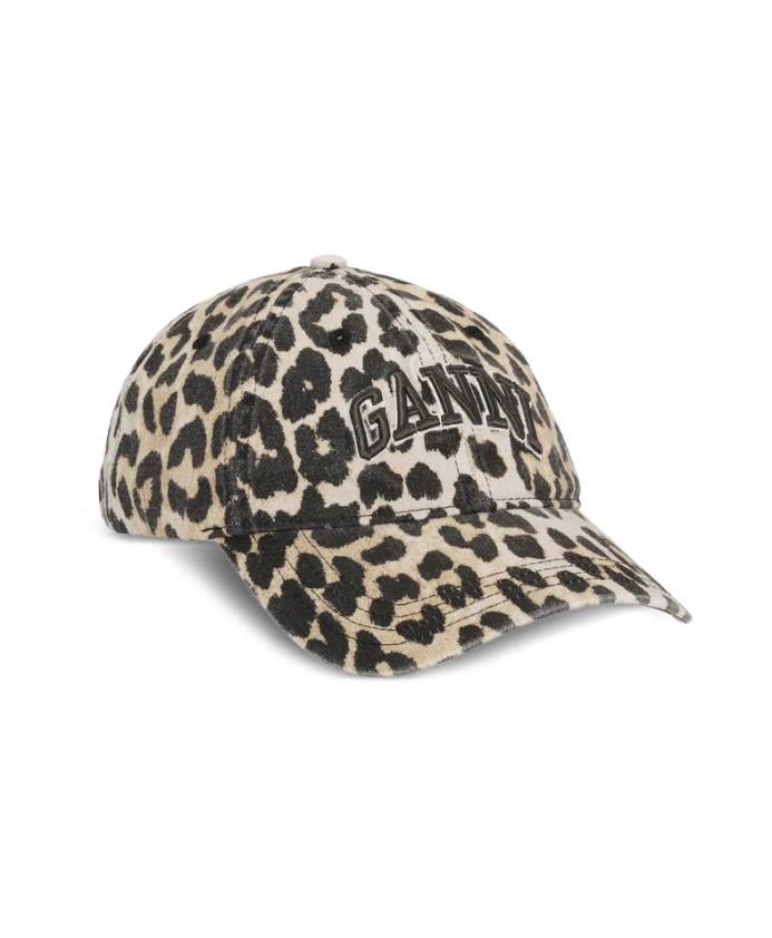 

Бежевая кепка с логотипом Ganni, бежевый