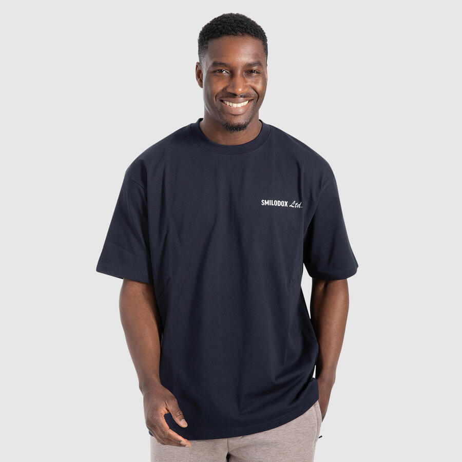 

SMILODOX Мужская футболка оверсайз Liquid Brail, темно-синяя