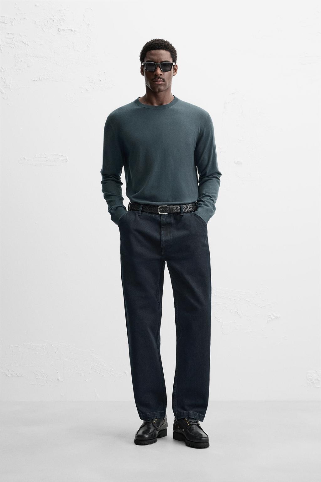 

Легкий свитер из 100% шерсти ZARA, цвет Bluish