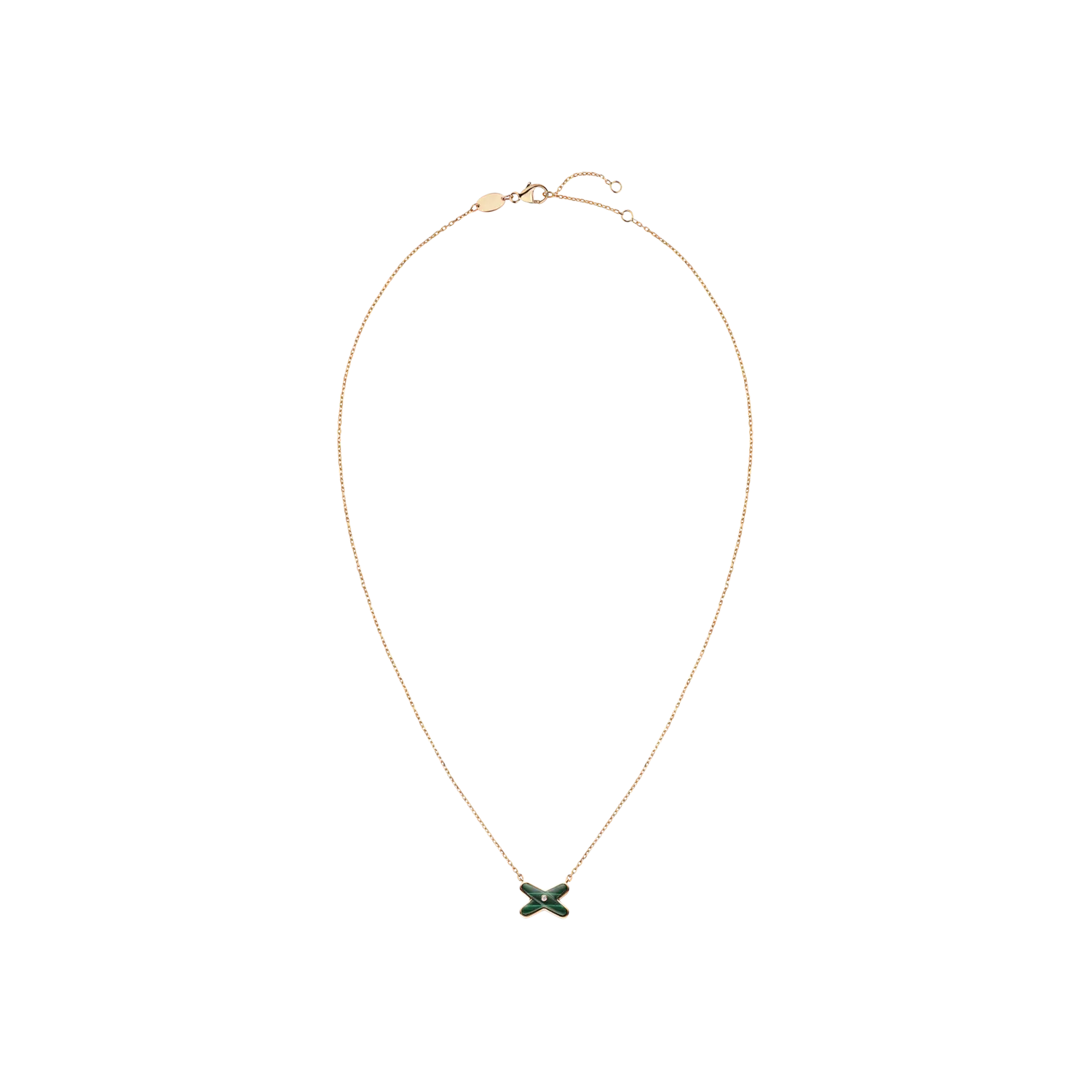 

Колье Chaumet Jeux de liens из розового золота с бриллиантами и малахитом
