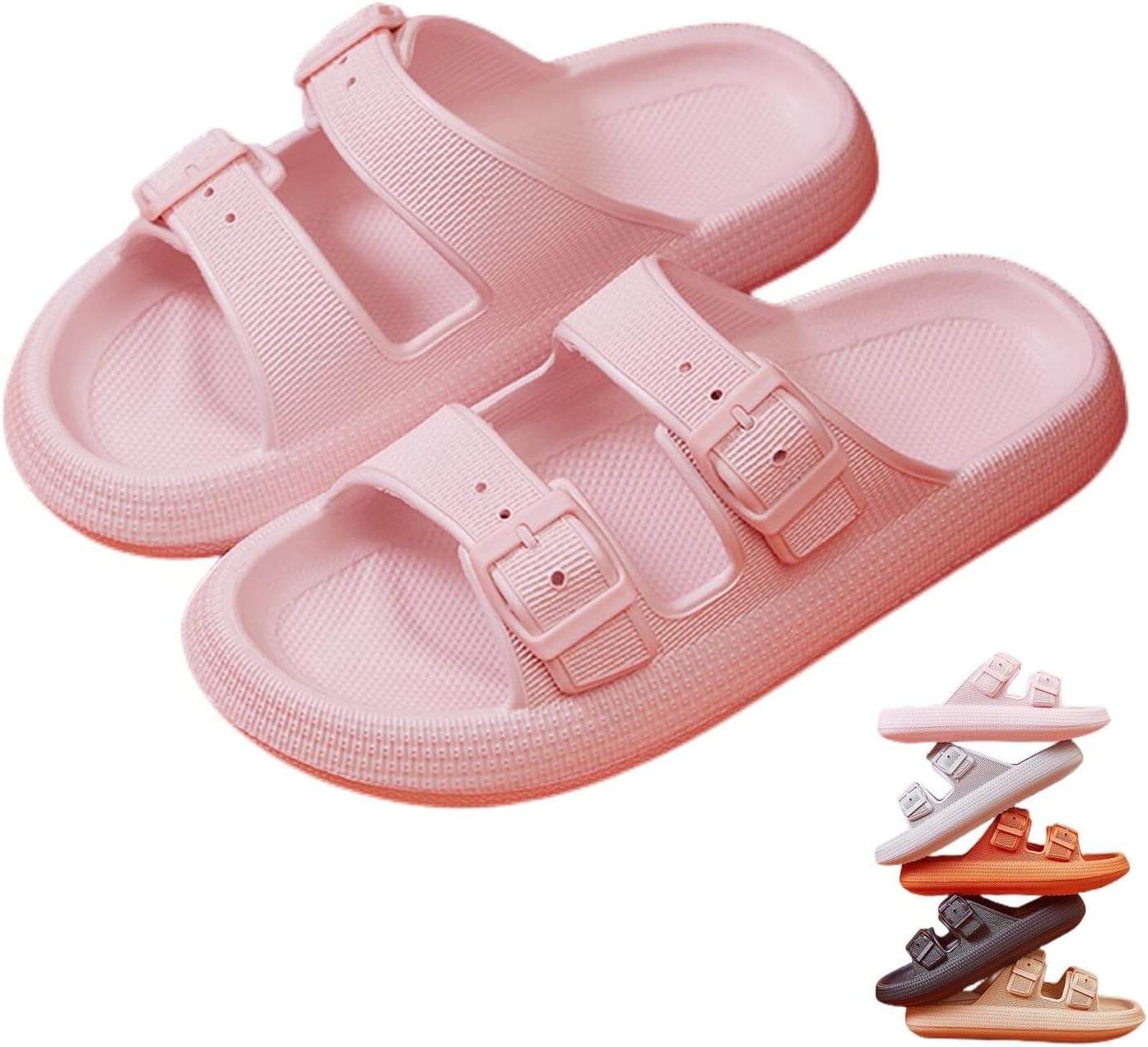 

Шлепанцы atcryih 2023, сандалии для женщин и мужчин, регулируемые сандалии с двойной пряжкой, розовый