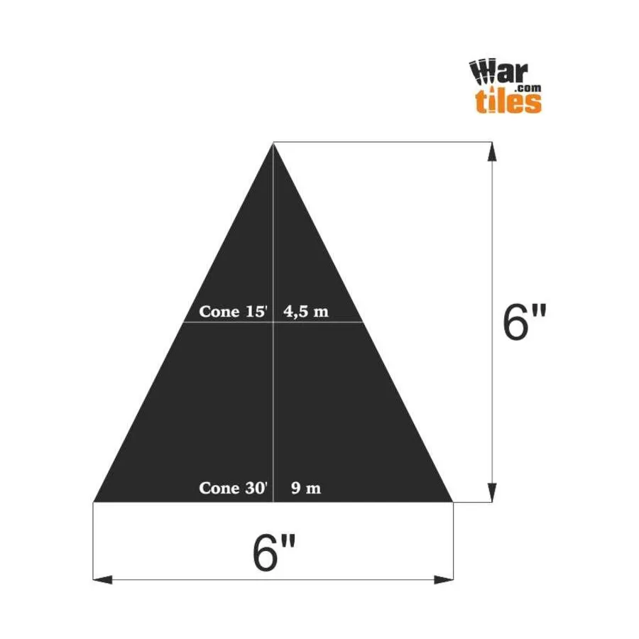 

Шаблон конуса/распылителя 6 дюймов – черный, War Tiles - RPG Templates and Trackers