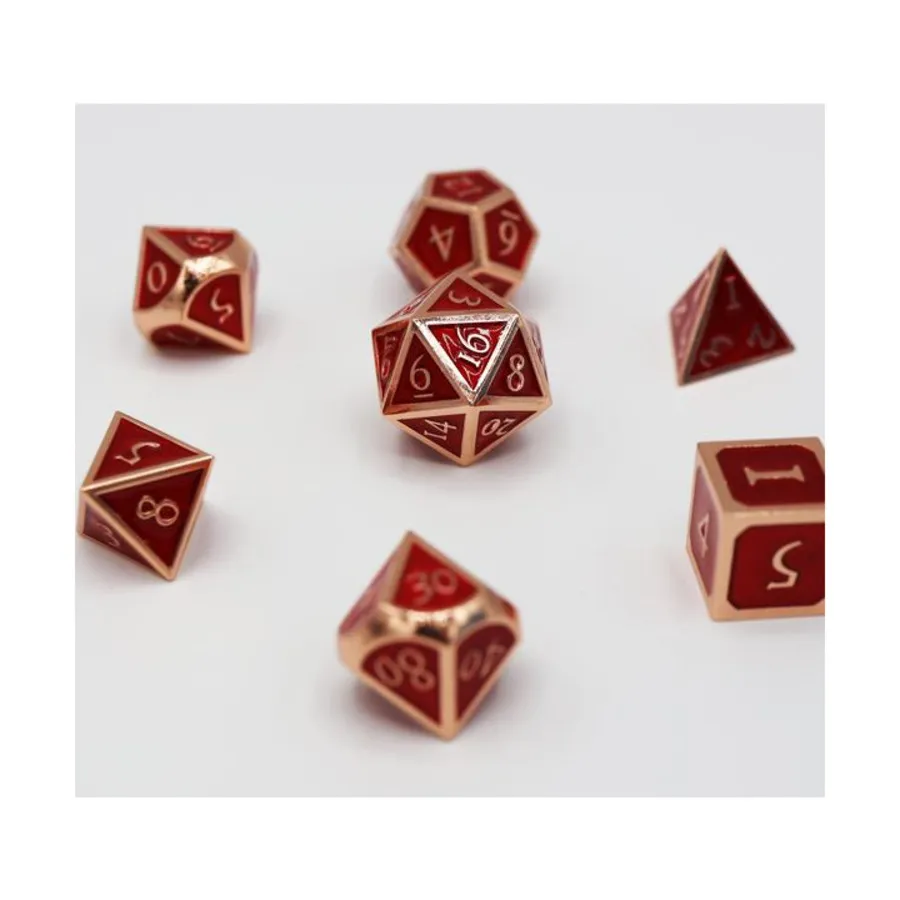 

Набор Poly — рубин с медью (7), Dice Sets - Metal (Foam Brain Games)