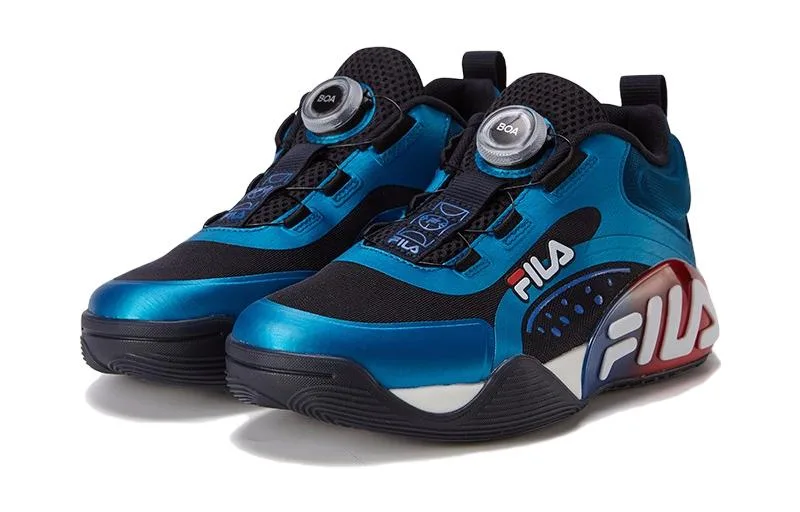 FILA KIDS Детские баскетбольные кроссовки low top BOA Comfortable Cushioning, Wear Resistant Blue White — фото 4