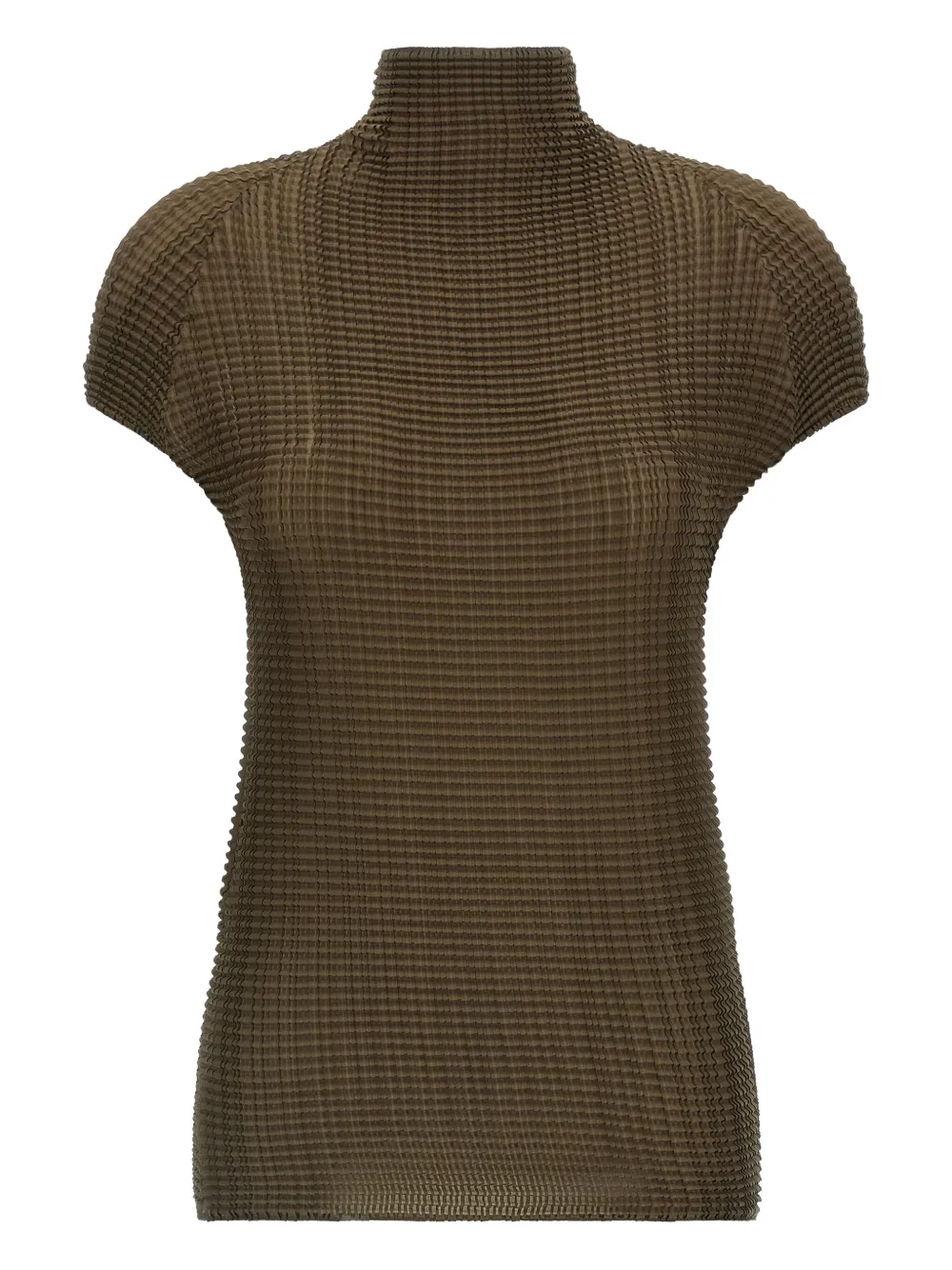 

Плиссированная футболка с высоким воротником Issey Miyake, зеленый