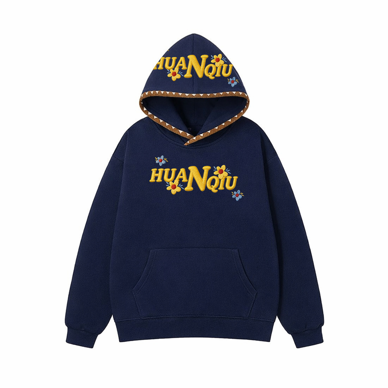 

Толстовка Unisex Hooded Moderate Heavyweight HUANQIU, темно-синий (желтый)