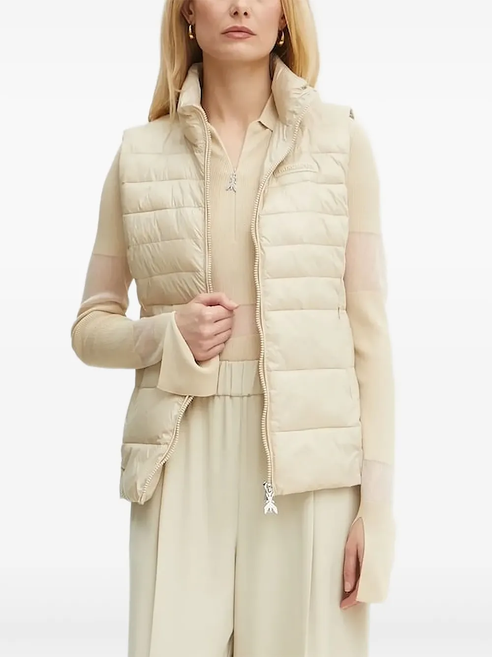 

Джемпер Ribbed zip-front top Patrizia Pepe, нейтральный