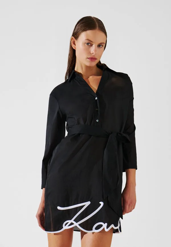 

Фирменный пляжный аксессуар из прозрачного материала. Karl Lagerfeld, Black, Черный, Фирменный пляжный аксессуар из прозрачного материала. Karl Lagerfeld, Black