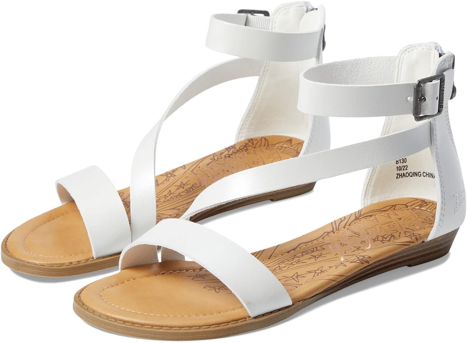 

Сандалии на плоской подошве Burin-K Blowfish Malibu, цвет Pearl White Die Cut
