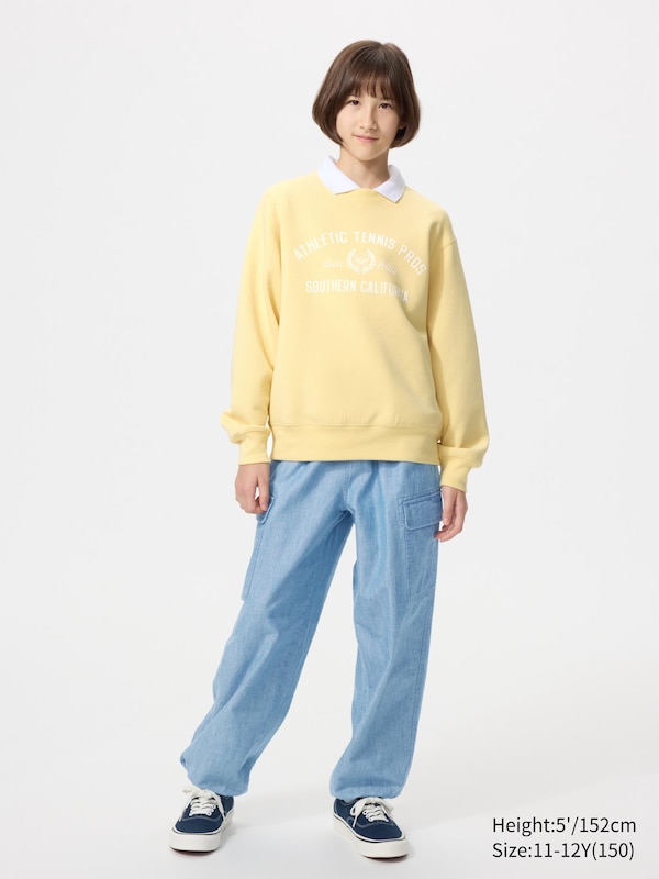 Джоггеры cargo из шамбре Uniqlo, 64 blue — фото 2