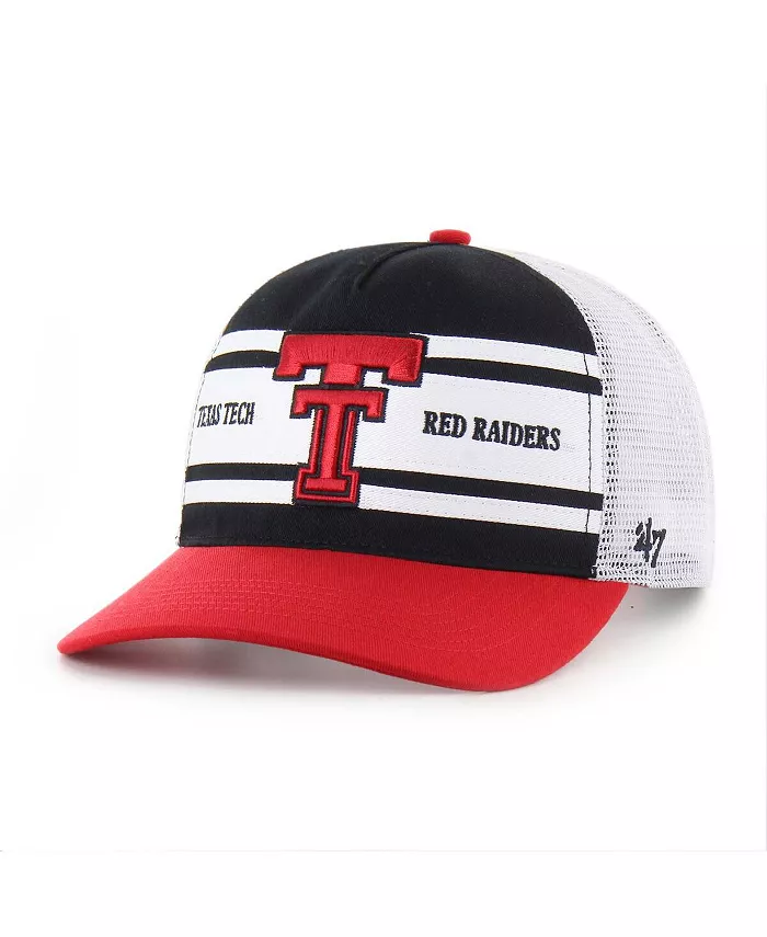

Кепка дальнобойщика Texas Tech Red Raiders Super Stripe Hitch с регулируемой шириной для больших мальчиков и девочек, черная/красная '47 Brand