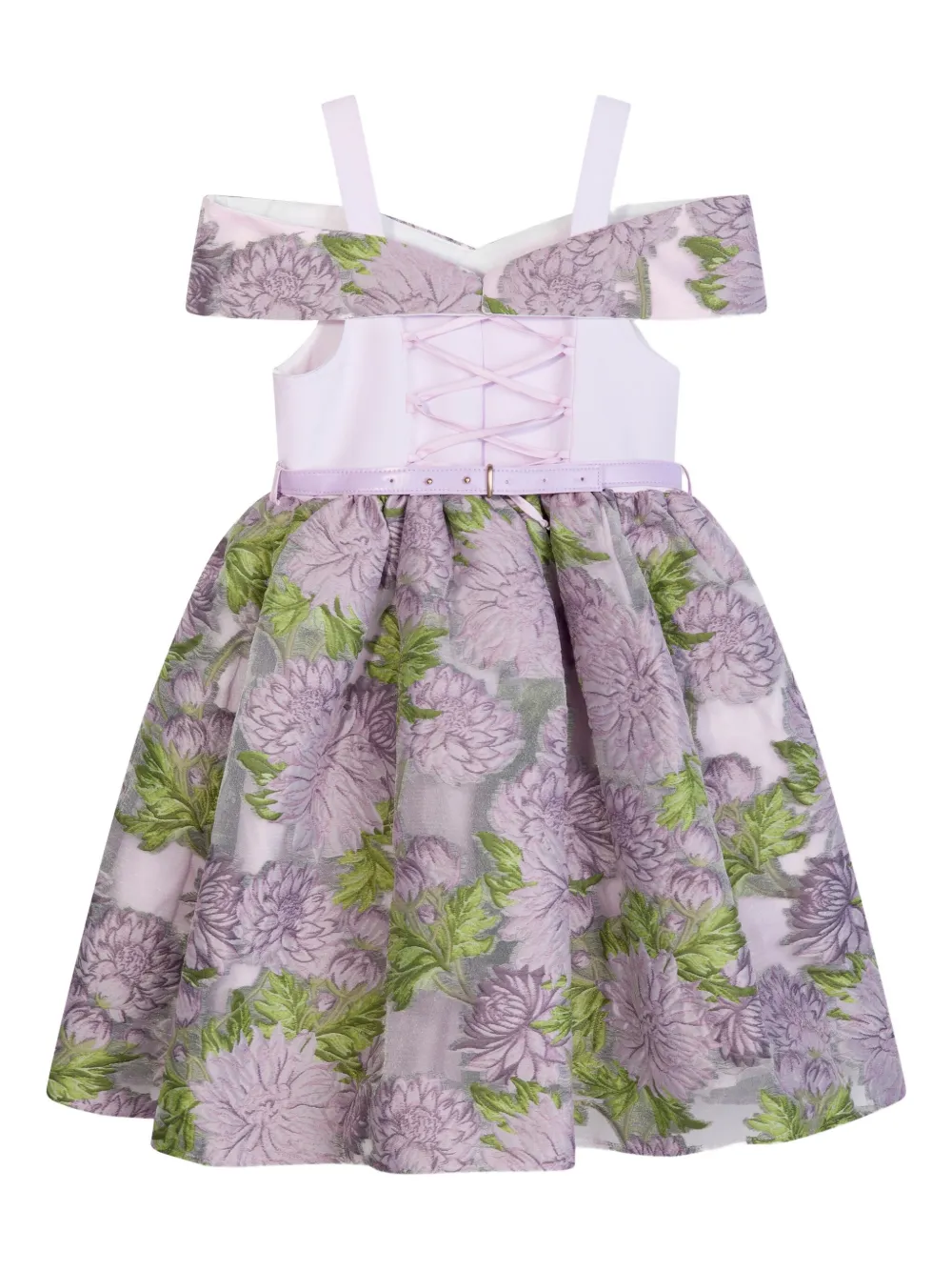 Платье с открытыми плечами и цветочным принтом Dress & Fleur, фиолетовый — фото 4