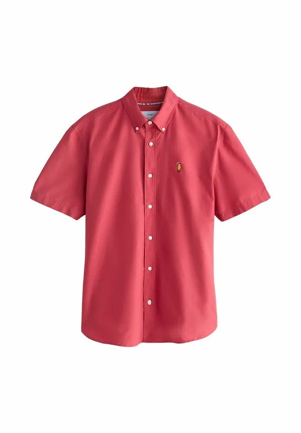 Рубашка из легкой ткани оксфорд с коротким рукавом, стандартного кроя Next, Red/Pink Embroidered