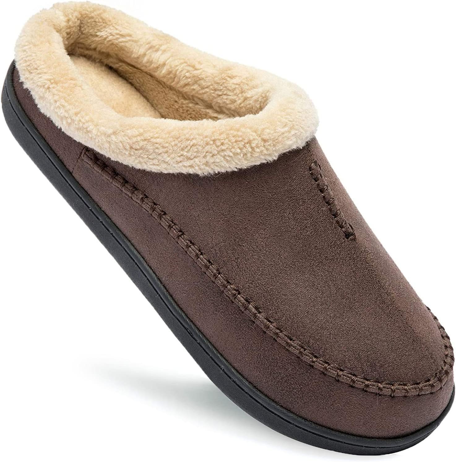 

Мужские тапочки Ranberone с верхом из микрозамши, мокасинного типа, с пушистой подкладкой, для дома и улицы, Coffee