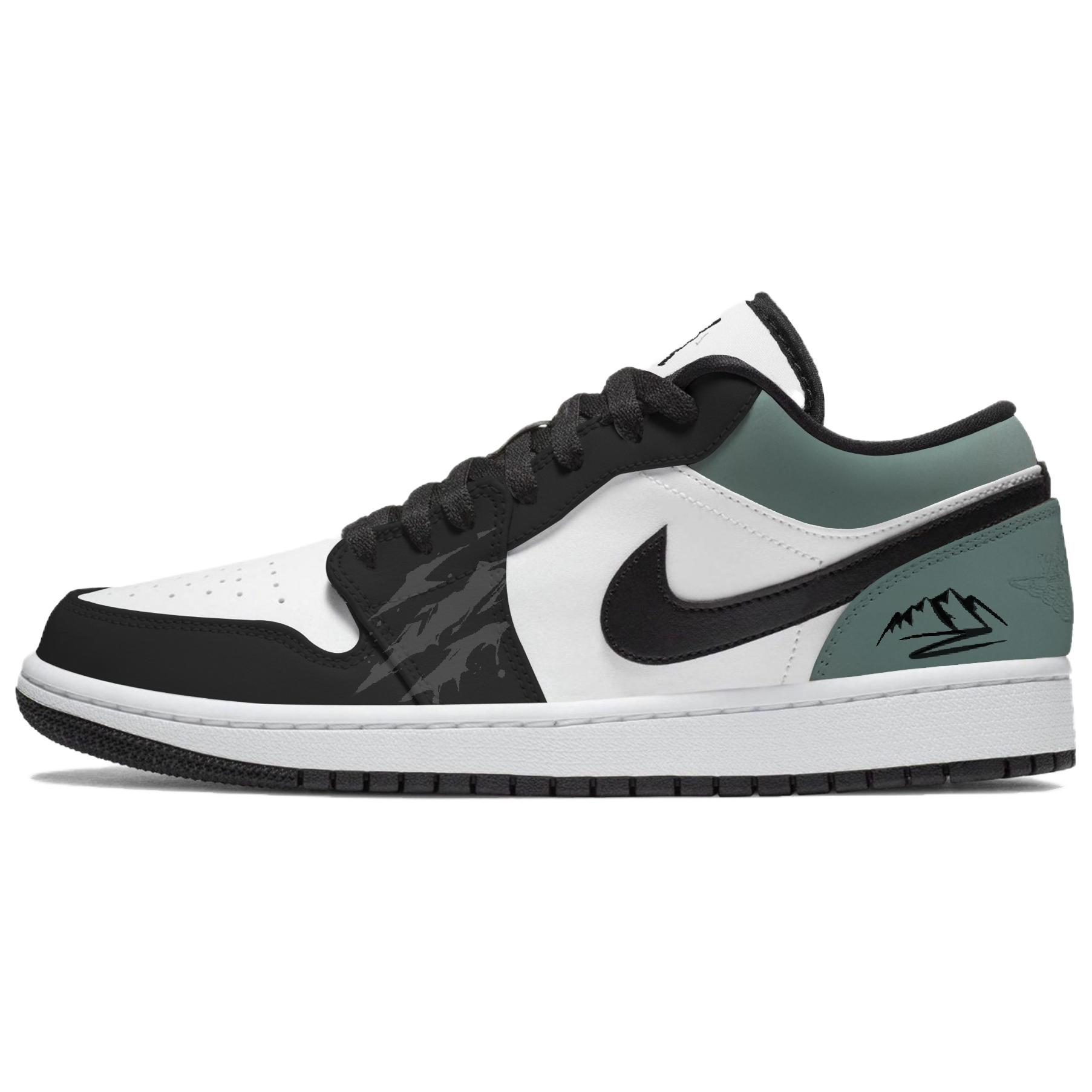

Jordan Air 1 Mist Cyan Mist Abrasion Resistant Low top Vintage Basketball Shoes Unisex Green