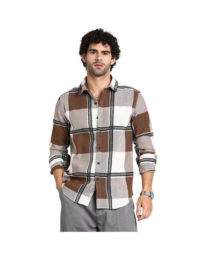 

Мужская рубашка Buffalo цвета красновато-коричневого с эффектом наложения Campus Sutra