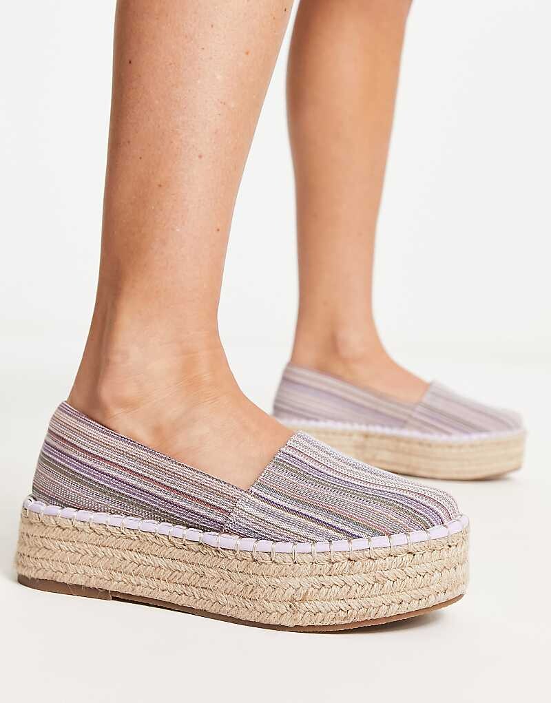 

ASOS DESIGN – Journal – Эспадрильи фиолетовых оттенков на плоской платформе с отрезанным носком