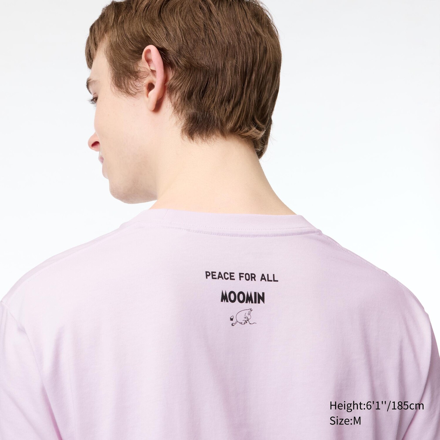 Футболка с принтом PEACE FOR ALL (Муми-тролли) UNIQLO, розовый — фото 4