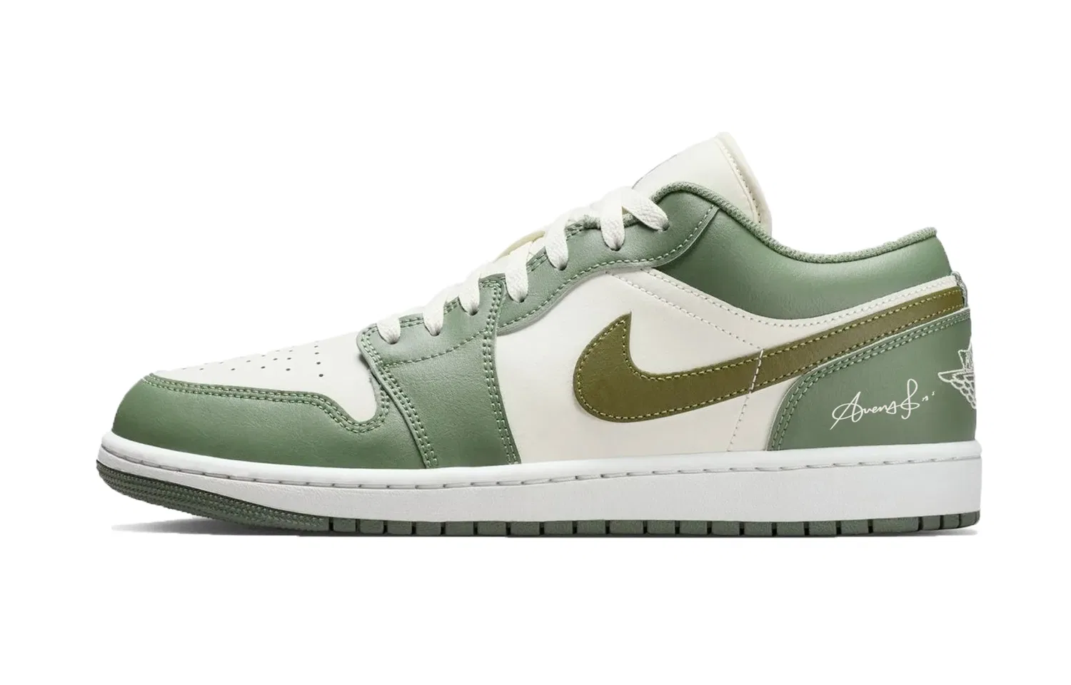 Кроссовки баскетбольные низкие Air Jordan 1 Low North Carolina Green — фото 3