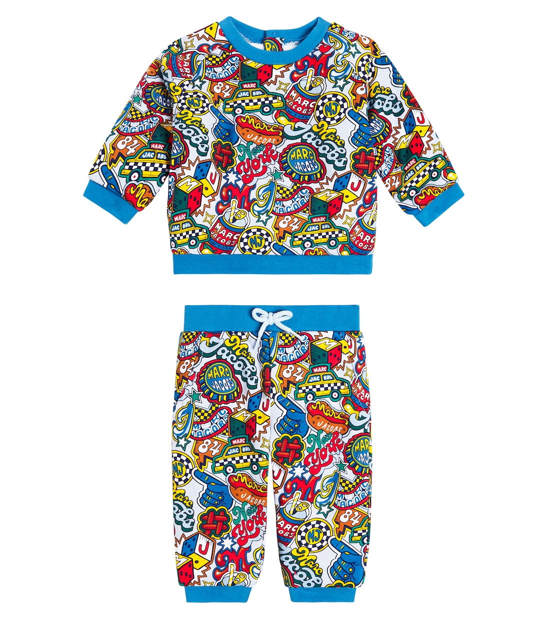 

Комплект из хлопковой детской толстовки и спортивных штанов Marc Jacobs Kids, Pale Blue