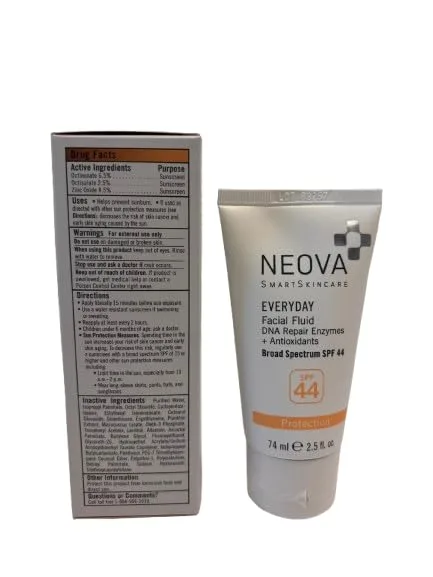 Солнцезащитный флюид для лица NEOVA SmartSkincare, 2,5 жидких унции | Широкий спектр защиты от солнца SPF 44 | Гибридная защита от солнца | Без масел и некомедогенный — фото 4