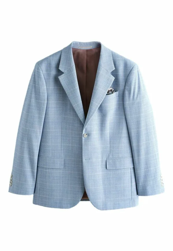 Пиджак в клетку стандартного кроя Next, Light Blue