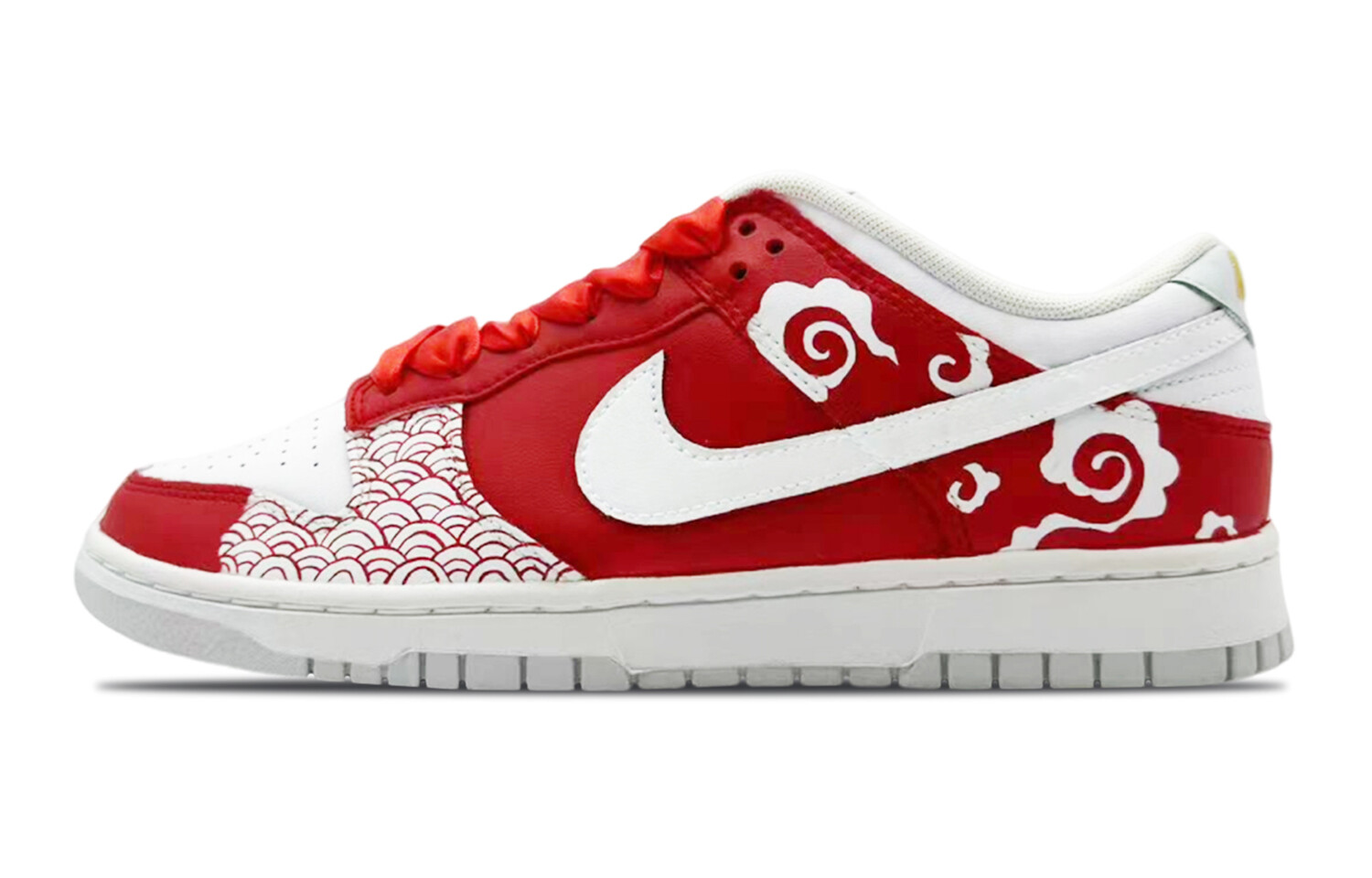 

Кроссовки Nike Dunk Skateboarding Shoes Men Low-top White/red/gold, красный