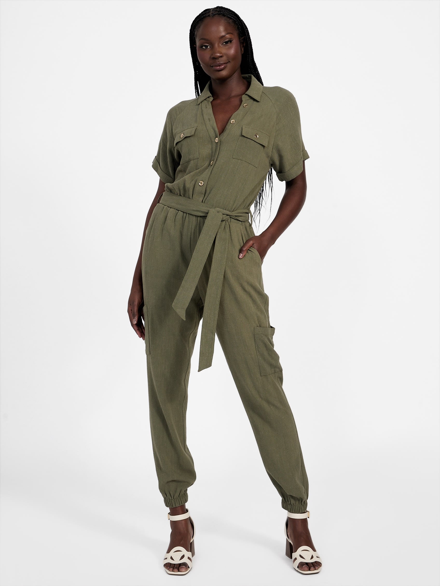 

Комбинезон Harper Jogger Guess Factory, цвет dusty oliver