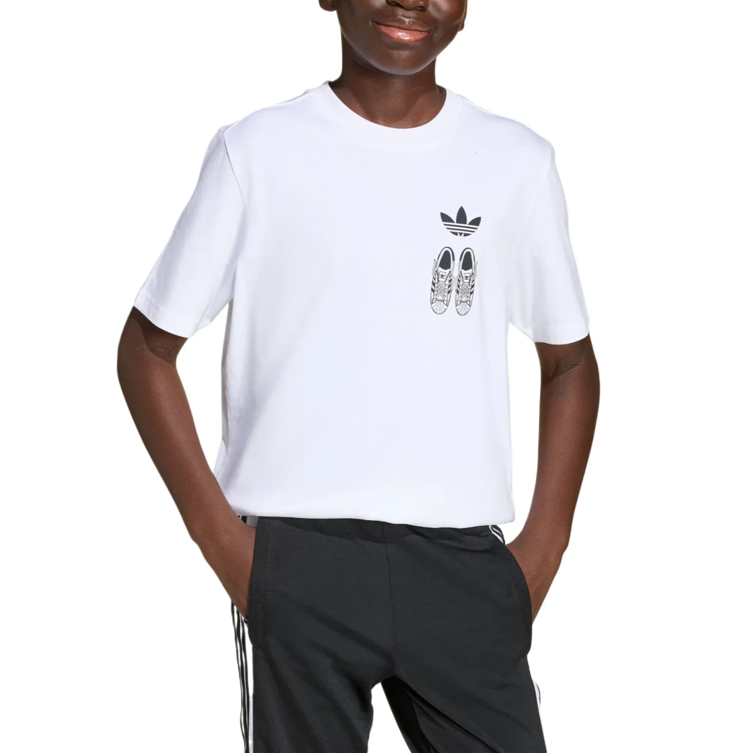Футболка для детей с круглым вырезом Adidas Originals, белый — фото 3