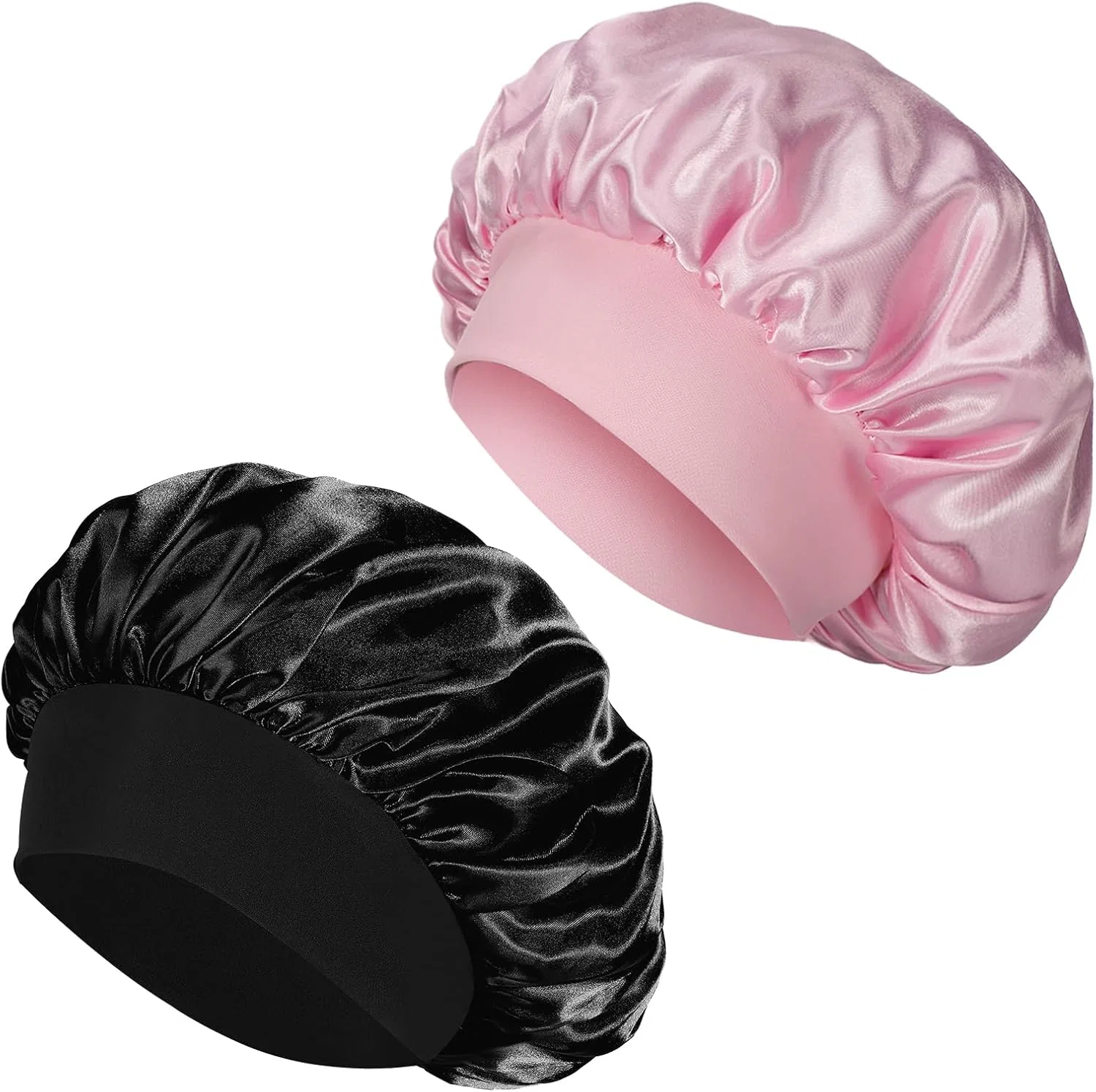 Шелковая шапочка для сна PAEFIU Paefiu, Black, Pink