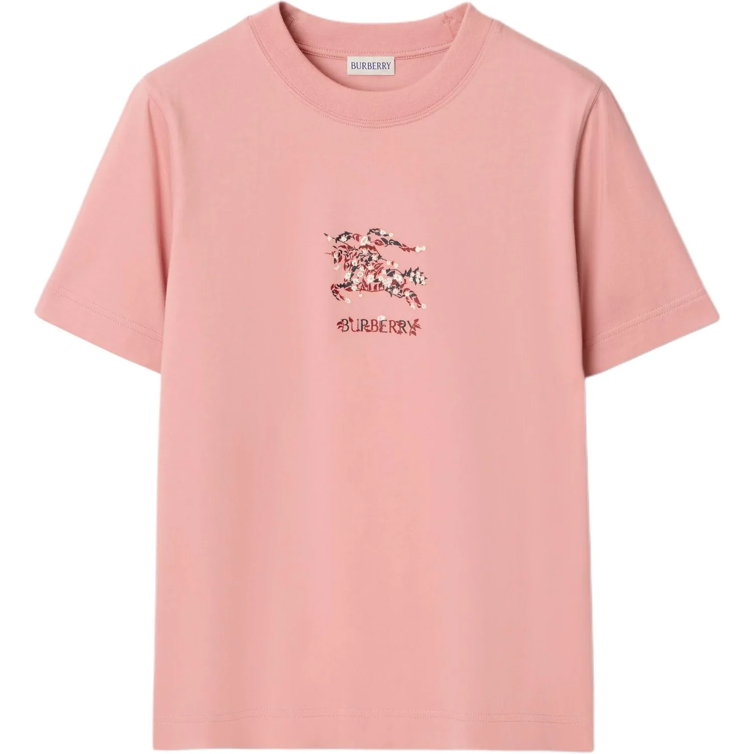 Футболка из хлопка Equestrian Knight Burberry, летняя, розовый