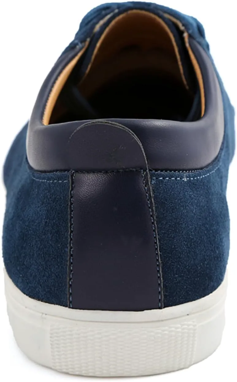 

Мужские кроссовки из холщовой ткани низкие с шнуровкой, лоферы из искусственной замши для прогулок, модные повседневные кроссовки, легкие плоские обувь для вождения NIGXWNS, синий