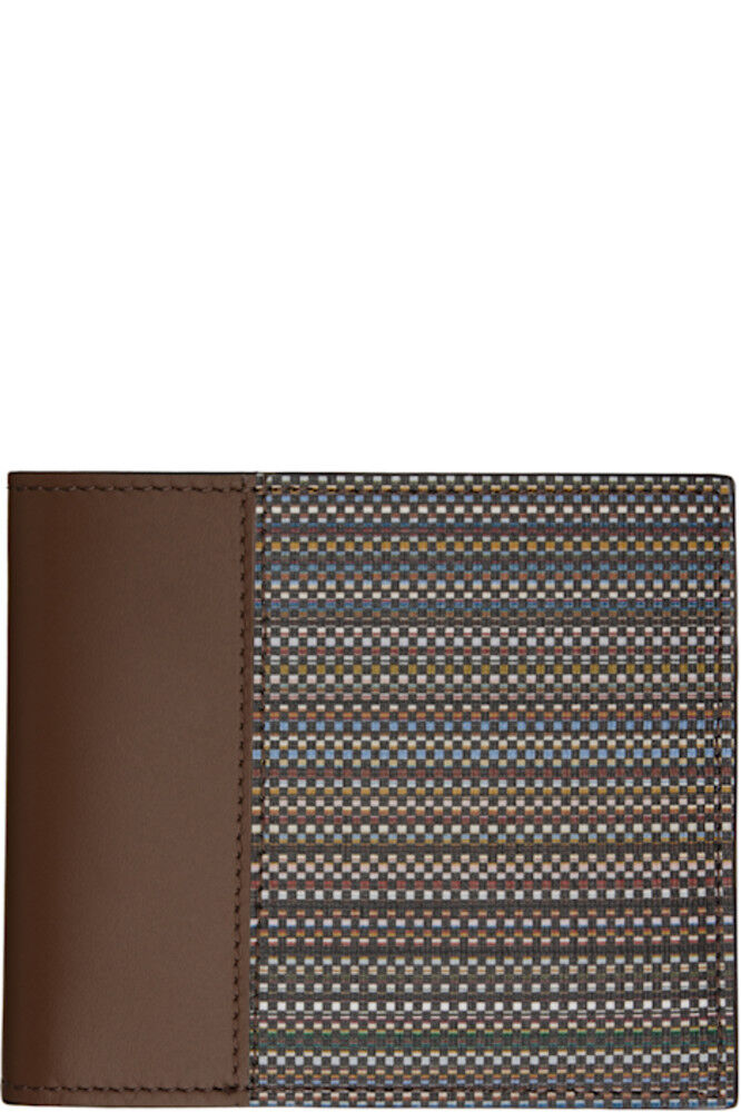 

Коричневый фирменный полосатый холщовый бумажник и кошелек для монет Paul Smith