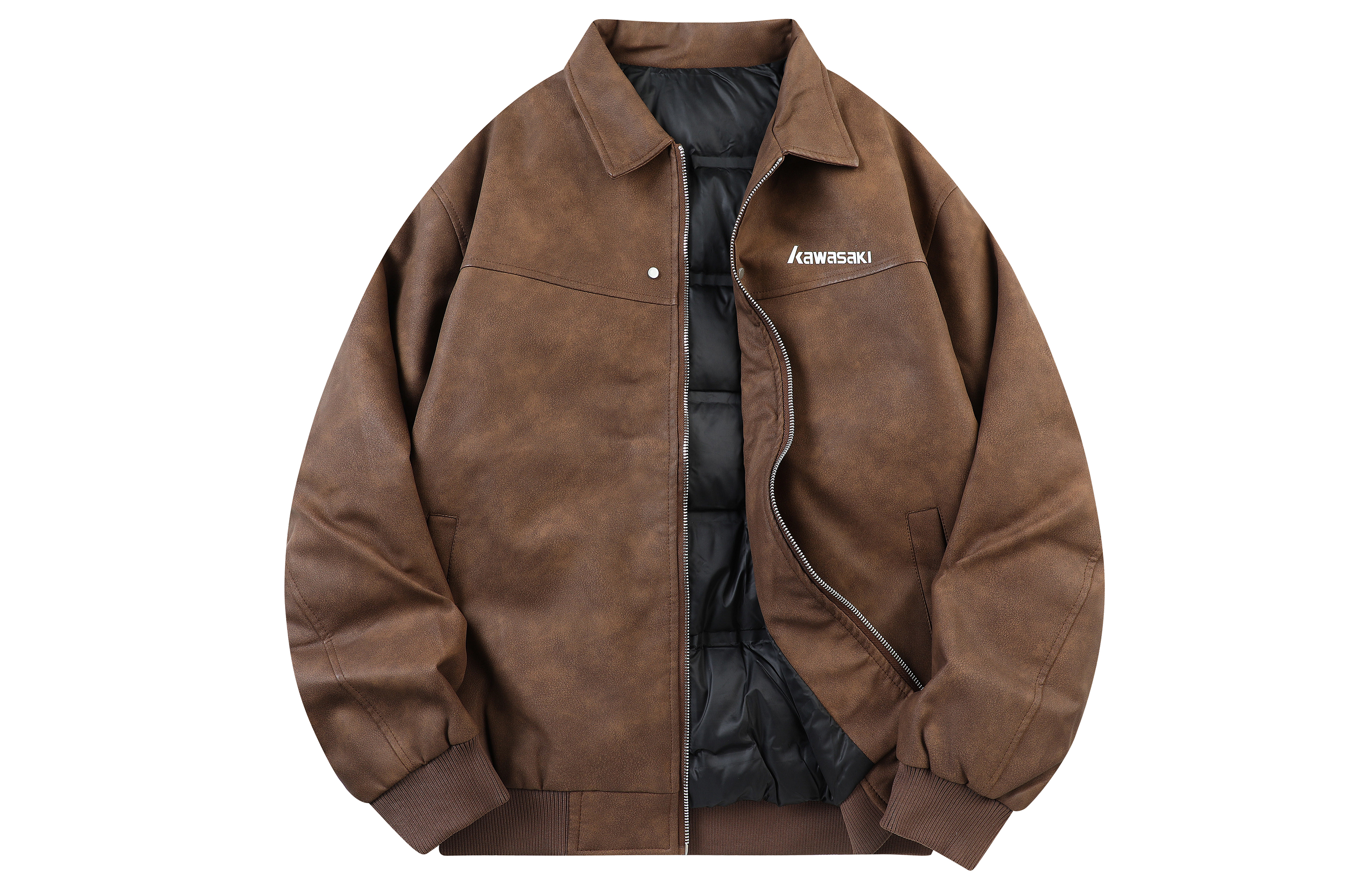 

Kawasaki Кожаная куртка унисекс, Rosewood Brown (Down)