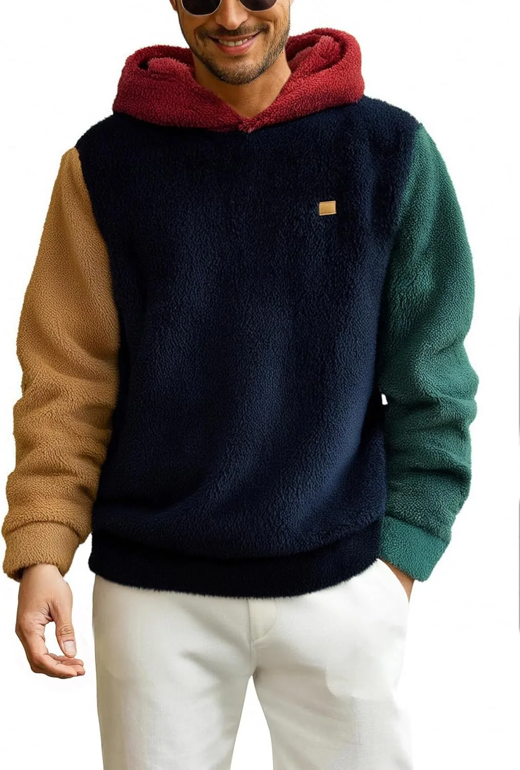 

Мужской худи с капюшоном Verdusa Color Block из флиса