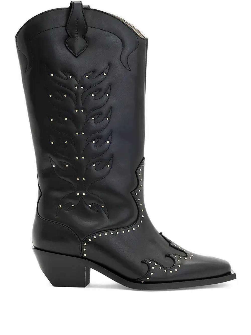 Украшенные сапоги с заклепками Allsaints, черный