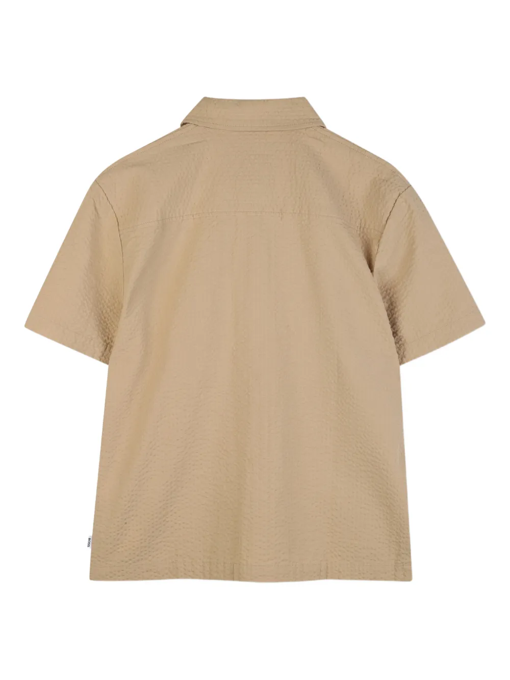 Фактурная рубашка с короткими рукавами Boss Kidswear, коричневый — фото 2