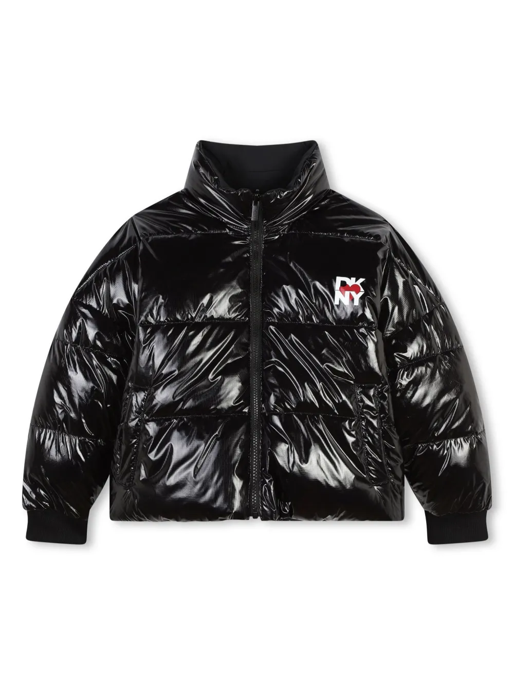 

Двусторонний пуховик с логотипом Dkny Kids, черный