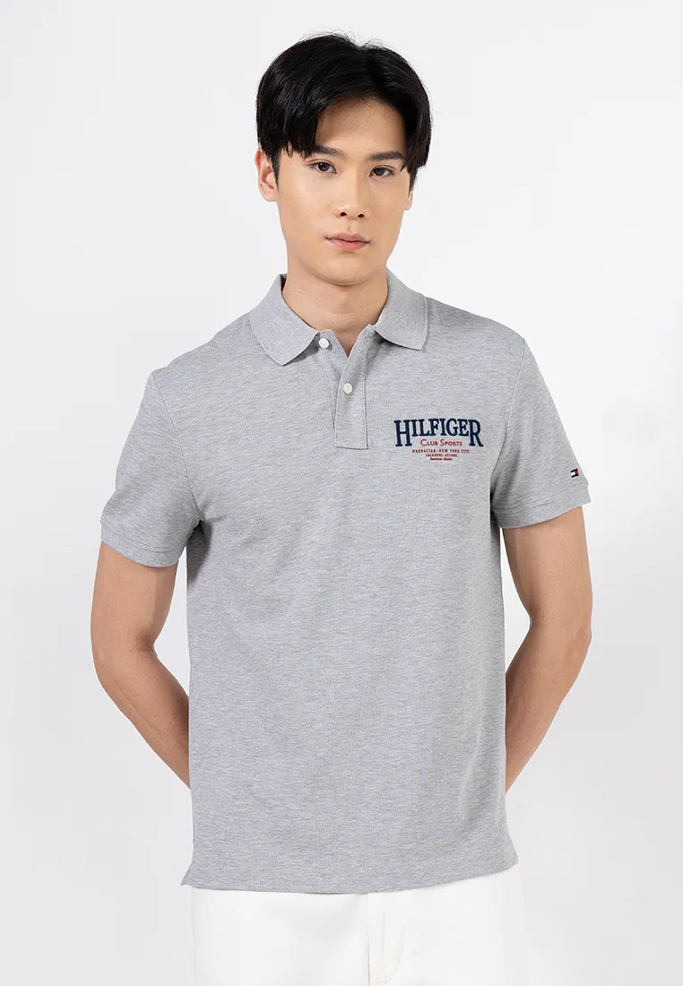 Поло Regular Fit с логотипом Heritage, TH Mainline Tommy Hilfiger, светло-серый