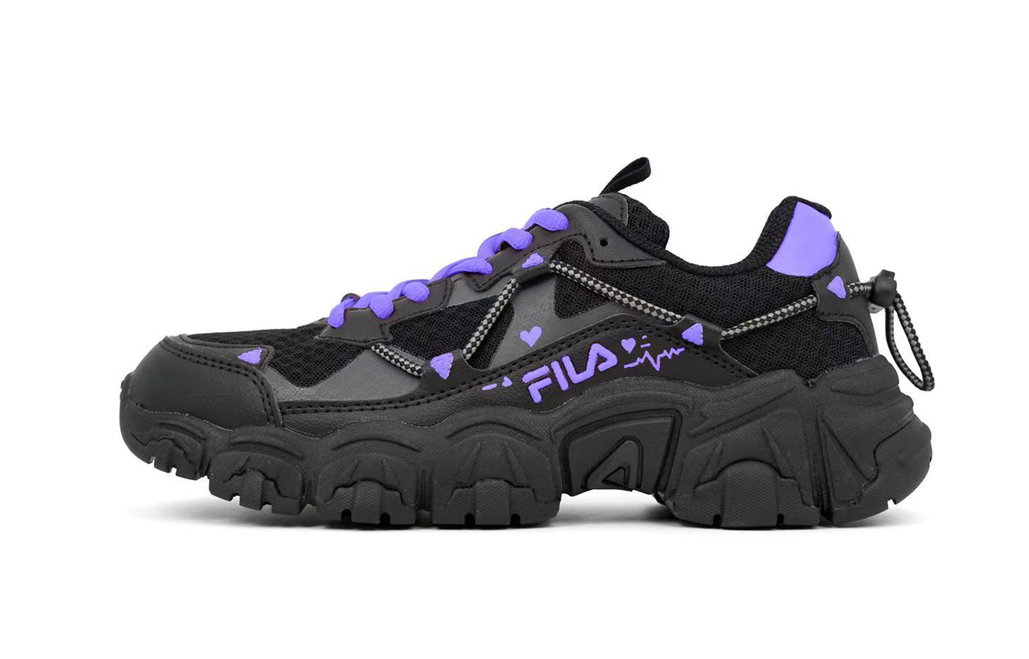 

FILA Флюидные фиолетовые ночные штормовые низкие кеды унисекс черные, цвет Black
