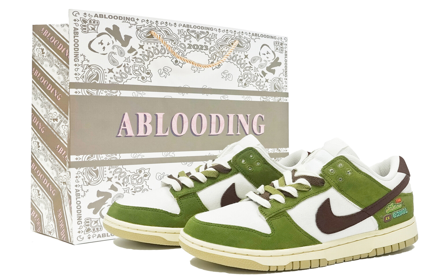 

Кроссовки Nike Dunk Skateboard Shoes Women's Low-Top Green Brown