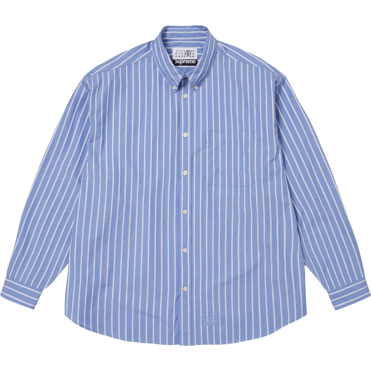 Рубашка MM6 Maison Margiela SS26 WEEK4 Stripe, унисекс Supreme, Blue