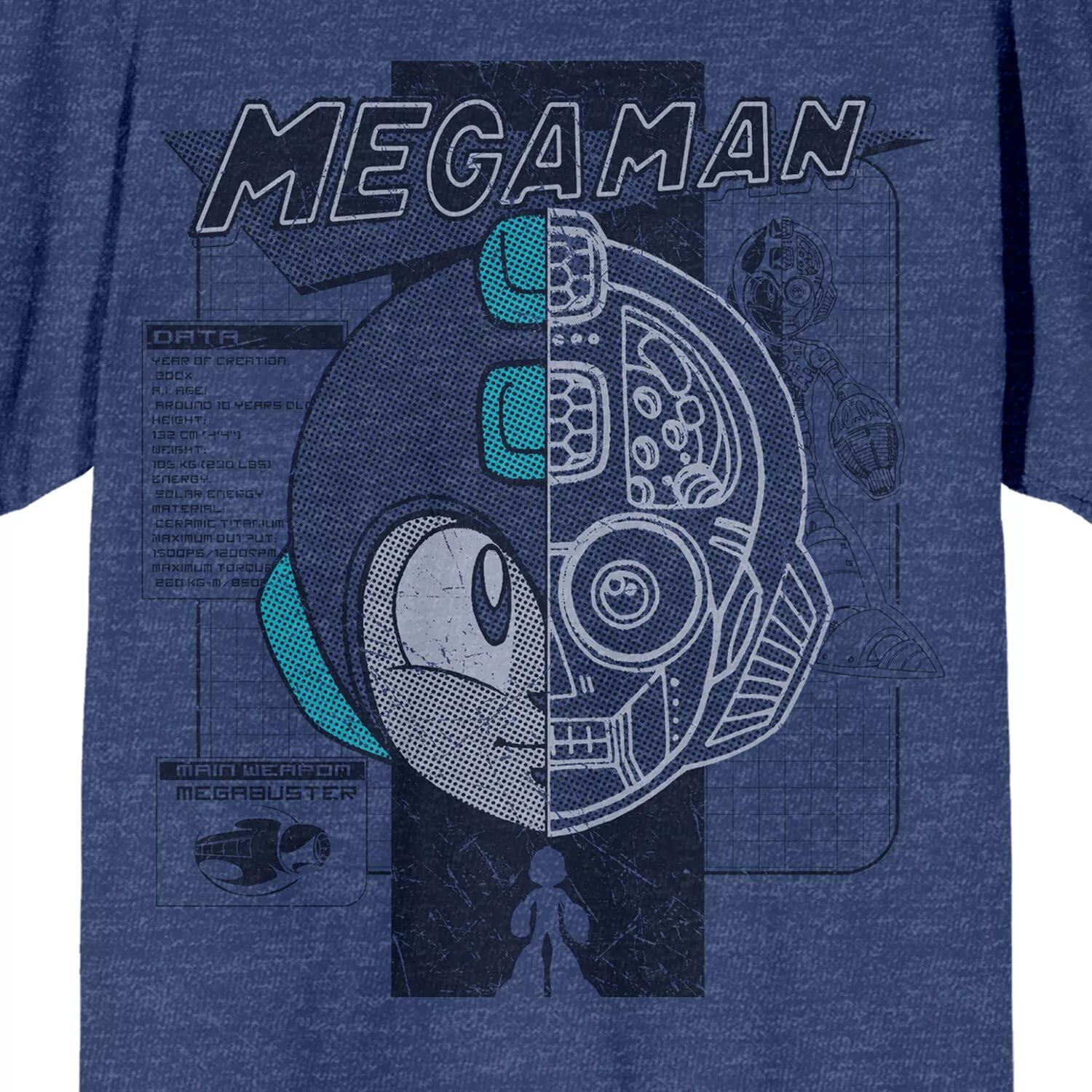 

Мужская футболка Mega Man Face Licensed Character