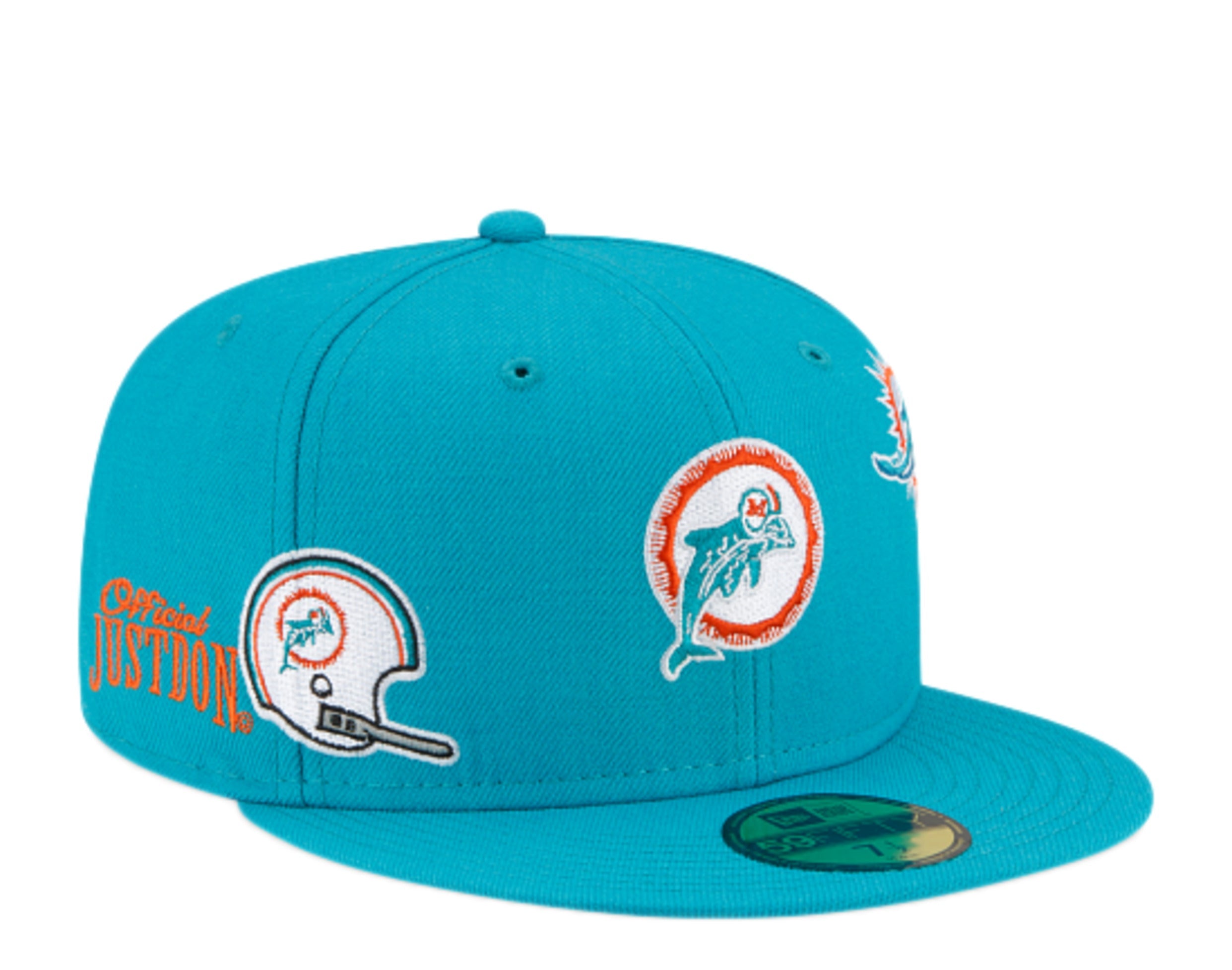 

New Era x Just Don x Miami Dolphins 59FIFTY Fitted Кепка с серым нижним козырьком, цвет teal