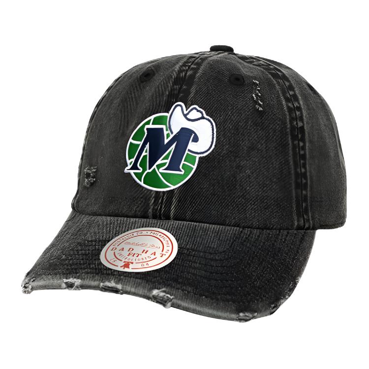 

Mitchell Ness Бейсболка с изогнутым козырьком из хлопка, Washed Black