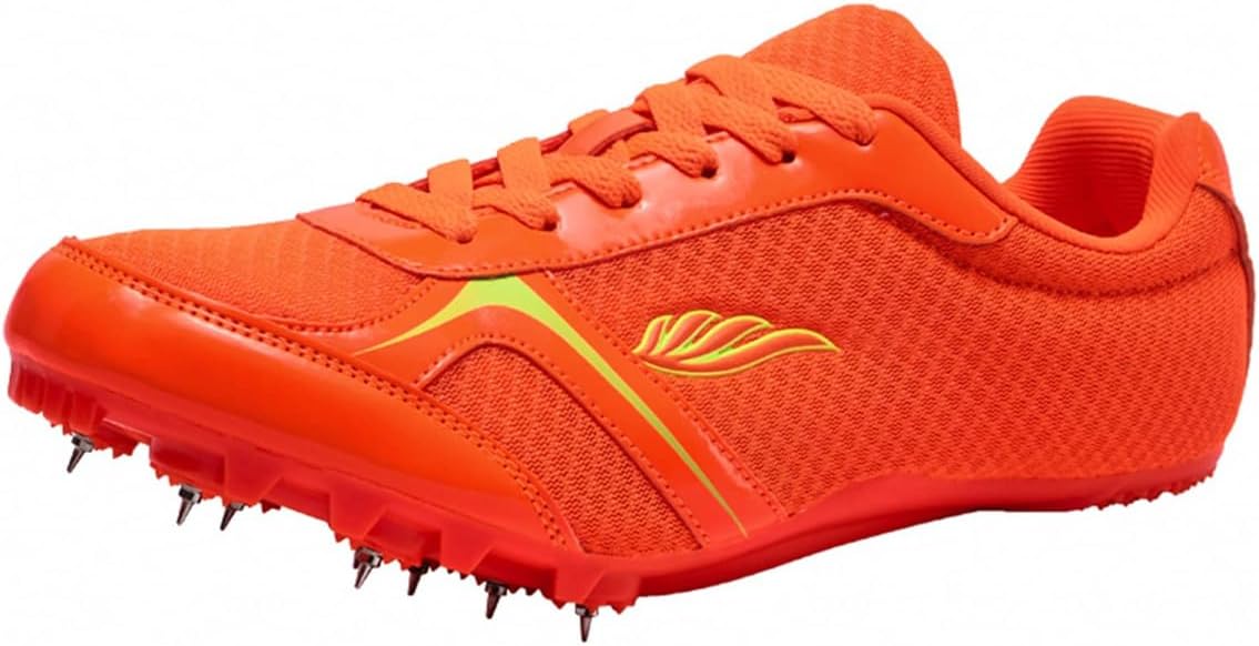 

Мужские и женские обувь для прыжков и барьеров, противоскользящие кроссовки для легкой атлетики, профессиональные беговые шиповки Donfaauk, оранжевый