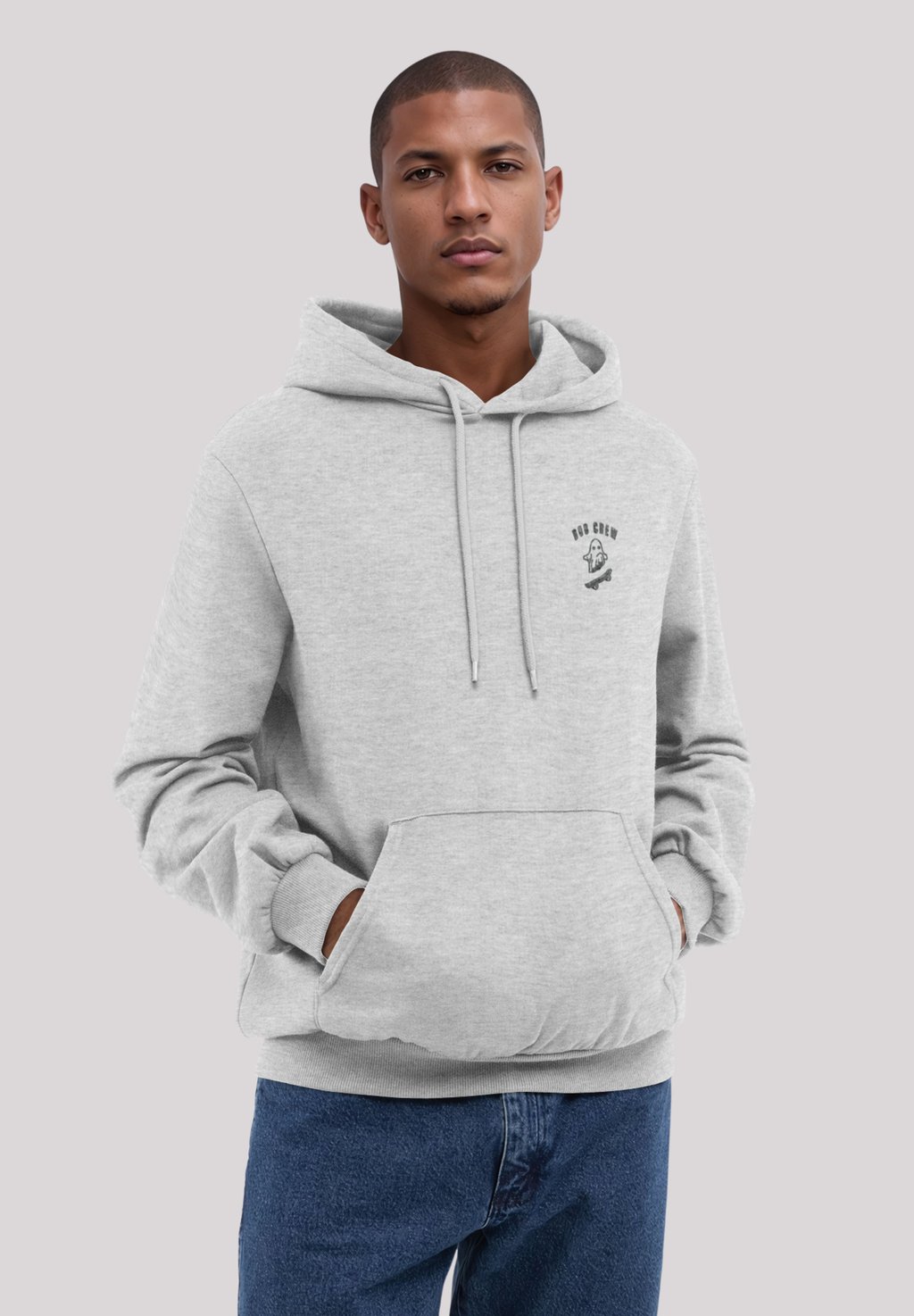 

Толстовка HALLOWEEN BOO GHOST BESTICKT - Hoodie F4NT4STIC, серый